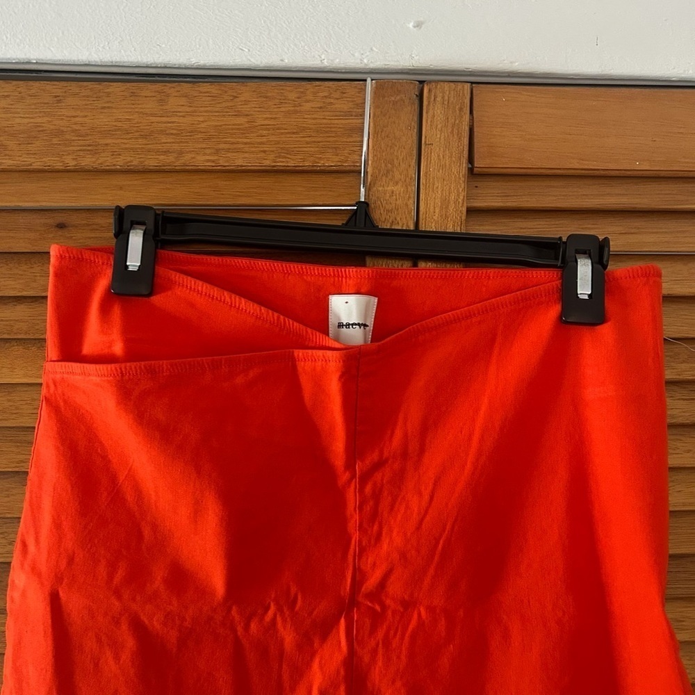 Maeve By Anthropologie Women’s Orange Cropped Linen Stretchy Pull-On Pants Sz 12 - Picture 2 of 7